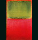 Red Canvas Paintings - Green Red on Orange
